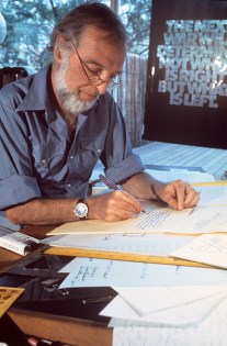 Herb Lubalin in his studio in 1975