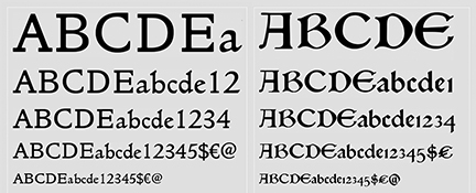 The typefaces Golden and Troy designed by William Morris for Kelmscott Press
