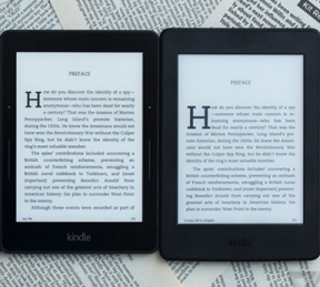 Kindle Voyage (2014) and Kindle Paperwhite (2015) with the latest e-paper displays (Carta) from E ink 