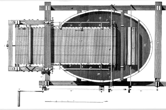 Diagram of Robert’s original papermaking machine 