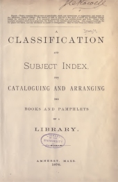 Title page of the first edition of Dewey’s bibliographic classification system